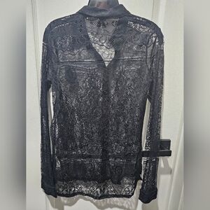 Dynamite Lace Knit Button Up Shirt